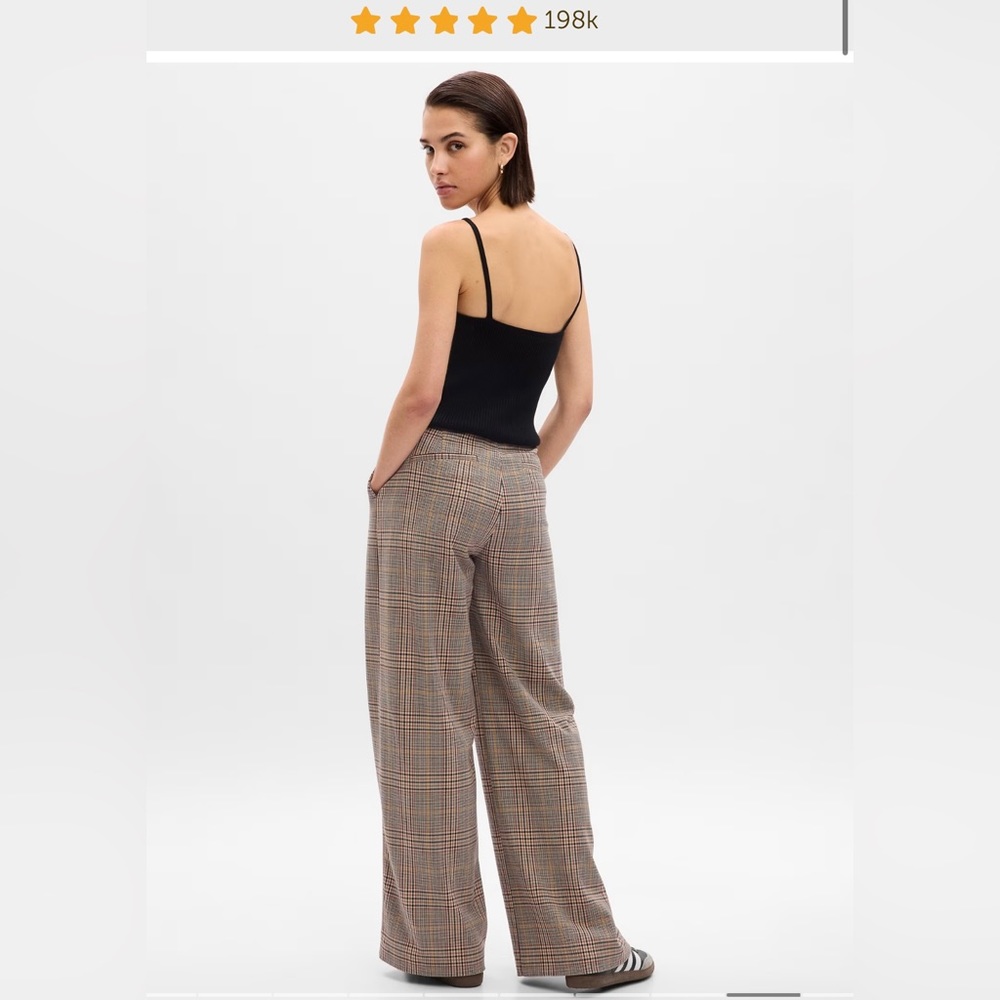 GAP High Rise Wide-Leg Trousers
14 Long | brown plaid NWT